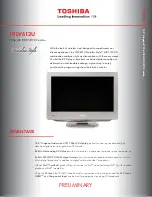 Toshiba 19LV612U - 18.5" LCD TV Specification Sheet preview