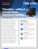 Preview for 1 page of Toshiba 19SL410U Specifications