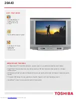 Preview for 1 page of Toshiba 20A43 Specifications