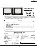 Preview for 2 page of Toshiba 20AR21 Service Manual