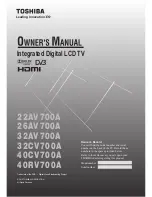 Toshiba 22AV700A Owner'S Manual предпросмотр