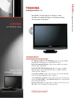 Toshiba 22LV505 - 22" LCD TV Specification Sheet preview