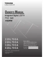 Предварительный просмотр 1 страницы Toshiba 22SL700A Owner'S Manual