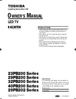 Toshiba 23PB200 Series Owner'S Manual preview