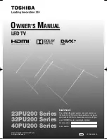 Toshiba 23PU200 series Owner'S Manual предпросмотр