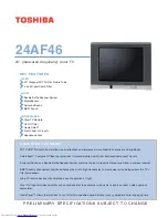 Preview for 1 page of Toshiba 24AF46 Specifications