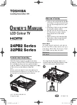 Preview for 1 page of Toshiba 24PB2 Series Owner'S Manual