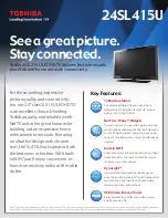 Preview for 1 page of Toshiba 24SL415U Specifications
