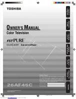 Предварительный просмотр 1 страницы Toshiba 26AF45C Owner'S Manual