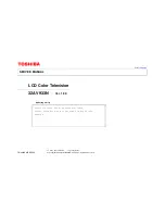 Предварительный просмотр 1 страницы Toshiba 26EL933G Service Manual