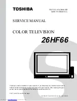 Preview for 1 page of Toshiba 26HF66 Service Manual