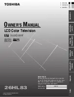 Toshiba 26HL83P Owner'S Manual предпросмотр