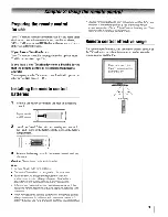 Предварительный просмотр 9 страницы Toshiba 26HLV66 - 26" LCD TV Operating Manual