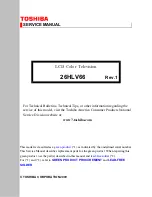 Предварительный просмотр 1 страницы Toshiba 26HLV66 - 26" LCD TV Service Manual