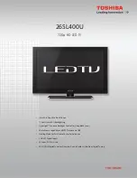 Toshiba 26SL400U Specifications preview