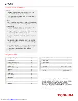 Preview for 2 page of Toshiba 27a44 Specifications