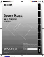 Предварительный просмотр 1 страницы Toshiba 27A45C Owner'S Manual