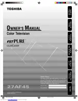 Предварительный просмотр 1 страницы Toshiba 27AF45 Owner'S Manual