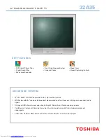 Preview for 1 page of Toshiba 32A35 Specifications