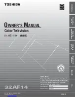 Toshiba 32AF14 Owner'S Manual preview