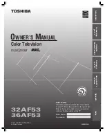 Предварительный просмотр 1 страницы Toshiba 32AF53 Owner'S Manual