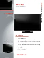 Предварительный просмотр 1 страницы Toshiba 32AV502U - 31.5" LCD TV Specifications