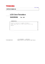 Toshiba 32AV934G Service Manual preview