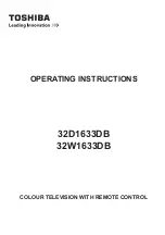 Toshiba 32D1633DB Operating Instructions Manual preview