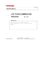 Предварительный просмотр 1 страницы Toshiba 32DL834G Service Manual