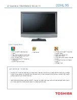 Предварительный просмотр 1 страницы Toshiba 32HL95 - 32" LCD TV Specifications