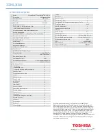 Preview for 2 page of Toshiba 32HLX84 Specifications