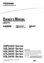 Предварительный просмотр 1 страницы Toshiba 32L2400 Series Owner'S Manual