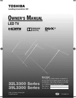 Предварительный просмотр 1 страницы Toshiba 32L3300 Series Owner'S Manual