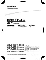 Toshiba 32L5400 Series Owner'S Manual preview