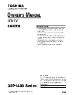 Toshiba 32P1400 Series Owner'S Manual preview