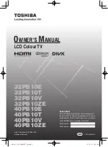 Preview for 1 page of Toshiba 32PB10E Owner'S Manual