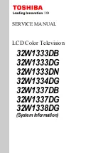 Preview for 1 page of Toshiba 32W1333DB Service Manual