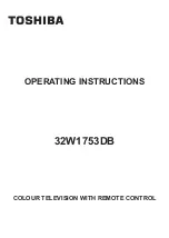 Предварительный просмотр 1 страницы Toshiba 32W1753DB Operating Instructions Manual