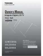 Toshiba 32W2300A Owner'S Manual предпросмотр