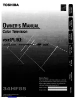 Preview for 1 page of Toshiba 34HF85 - 34" CRT TV Owner'S Manual