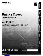 Предварительный просмотр 1 страницы Toshiba 34HFX85 Owner'S Manual