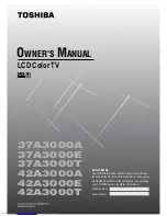 Toshiba 37A3000A Owner'S Manual preview