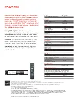 Предварительный просмотр 2 страницы Toshiba 37AV502U - 37" LCD TV Specifications