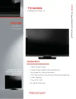 Предварительный просмотр 1 страницы Toshiba 37AV52R - 37" LCD TV Specification Sheet