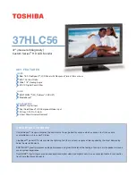 Toshiba 37HLC56 - 37" LCD Flat Panel Display Specifications preview