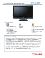 Toshiba 37HLX95 - 37" LCD TV Specifications preview