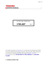 Toshiba 37WL68P Service Manual preview