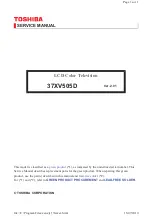 Toshiba 37XV505D Service Manual preview