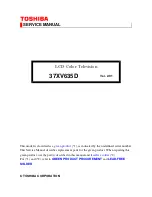 Preview for 1 page of Toshiba 37XV635D Service Manual