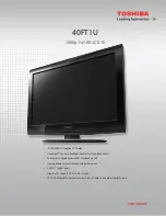 Preview for 1 page of Toshiba 40FT1U Specifications